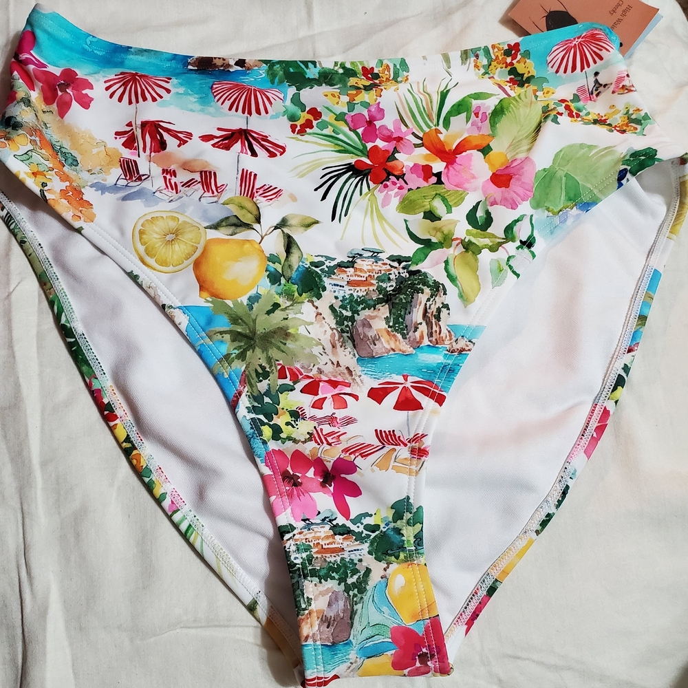 NWT Shade & Shore High Waist Bikini Bottom Size M (8-10)